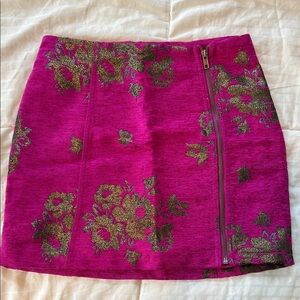 Free People Fuchsia Floral Mini Skirt